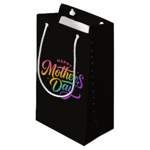 Colourful Happy Mother's Day Rainbow Calligraphy Small Gift Bag