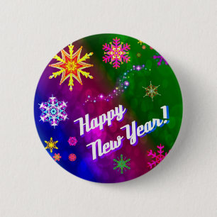 Colourful Happy New Happy Year 6 Cm Round Badge