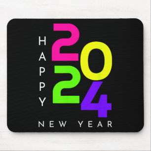 Colourful Happy New Year 2024 Family Matching Chri Mouse Mat