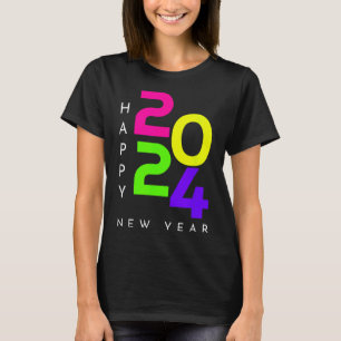 Colourful Happy New Year 2024 Family Matching Chri T-Shirt