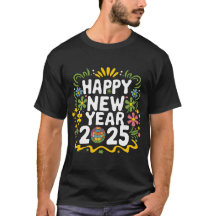 Colourful Happy New Year 2025 Typography Art