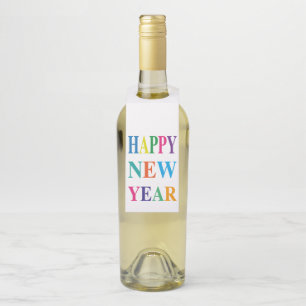 Colourful Happy New Year   Bottle Tag