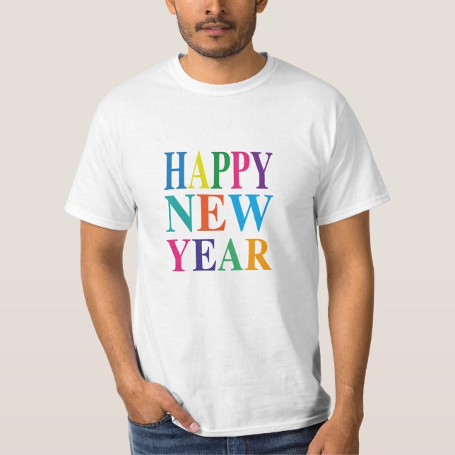 Colourful Happy New Year  T-Shirt (Front)