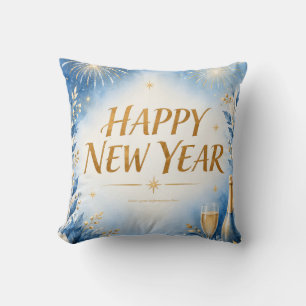 Colourful Happy New Year with Layered Paper Design Cushion