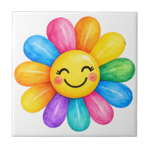 Colourful Happy Rainbow Flower