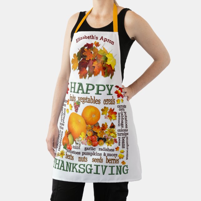 Colourful Happy Thanksgiving Apron (Insitu)