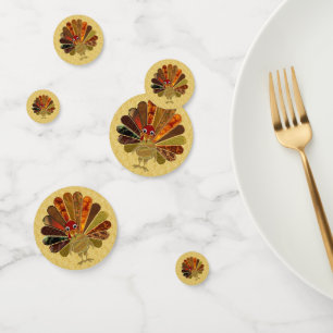 Colourful Happy Thanksgiving Turkey Confetti