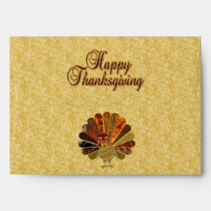 Colourful Happy Thanksgiving Turkey Envelopes