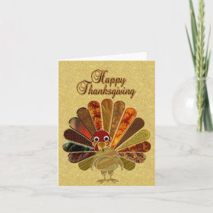 Colourful Happy Thanksgiving Turkey Holiday Card