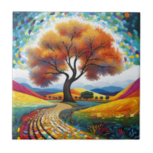 Colourful happy tree