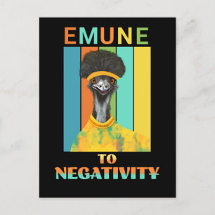 Colourful Happy Vibes Emu Bird Pun  Postcard
