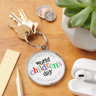  Colourful Happy World Children's Day Key Ring