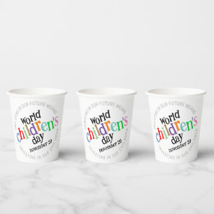 Colourful Happy World Children's Day Paper Cups