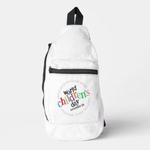 Colourful Happy World Children's Day Sling Bag