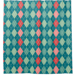 Colourful Harlequin Geometric Pattern Shower Curtain