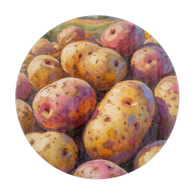 Colourful Harvest Potatoes  Cutting Board (Front)