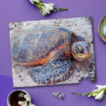 Colourful Hawaii Honu Sea Turtle Photo Stylish Jigsaw Puzzle<br><div class="desc">Sea turtles certainly know how to relax in the sun. Drift back to the warm breezes of the Hawaiian Islands whenever you spend time working on this beautiful, stunning, colourful honu sea turtle close-up photo jigsaw puzzle. Makes a great gift for someone special! Comes in a special gift box. You...</div>