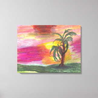 Colourful Hawaiian Art Wrapped Canvas Print