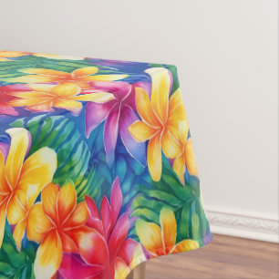 Colourful Hawaiian Hibiscus Floral  Tablecloth