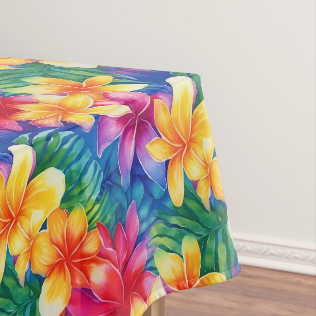 Colourful Hawaiian Hibiscus Floral  Tablecloth (In Situ)