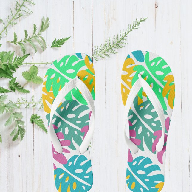 Colourful Hawaiian Print Shoes Flip Flops (Creator Uploaded)