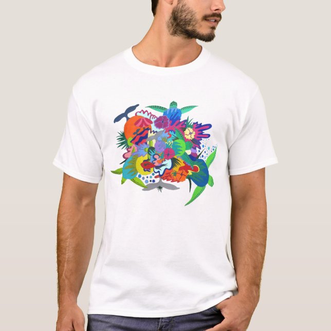 Colourful Hawaiian T-shirt Design (Front)