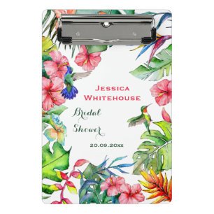 Colourful Hawaiian Tropical Bridal Shower Mini Clipboard