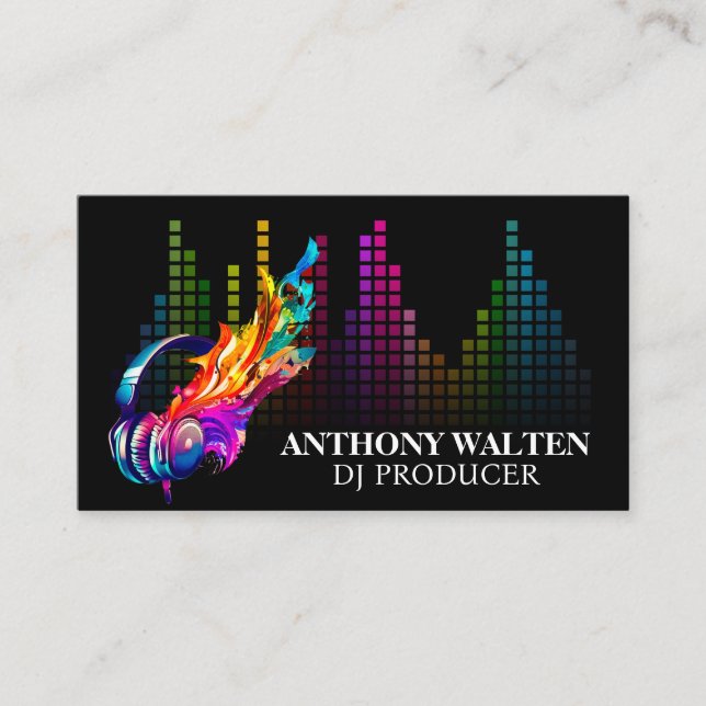 Colourful Headphones | Equalizer Business Card (Front)