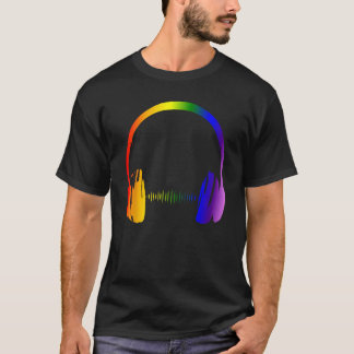 Colourful Headphones Rainbow Party Techno Radio Ni T-Shirt