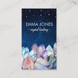 Colourful Healing Crystals Cluster Business Card