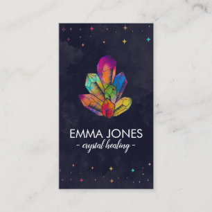 Colourful Healing Crystals Cluster Business Card