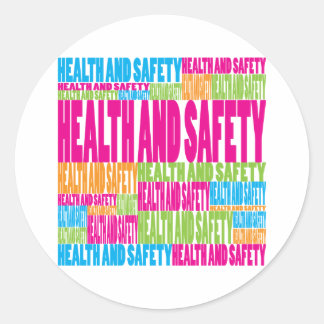 Colourful Health and Safety Classic Round Sticker
