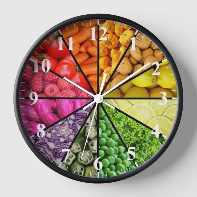 Colourful Health Food Rainbow Clock Nutrition Love (Front)