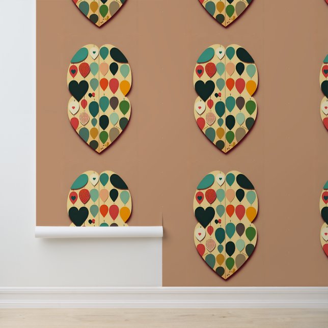 Colourful Heart and Balloon Pattern Design Wallpaper (Application)