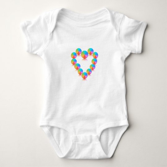 Colourful Heart Baby Bodysuit
