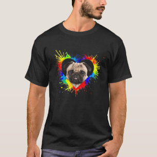 Colourful Heart Baby Pug Dog Love-R Dad Mum, Boy G T-Shirt