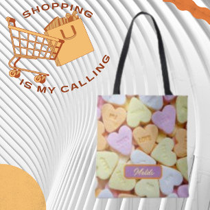 Colourful Heart Minimalist Candies Tote Bag