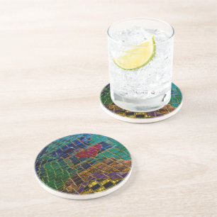 Colourful Heart Mosaic Coaster