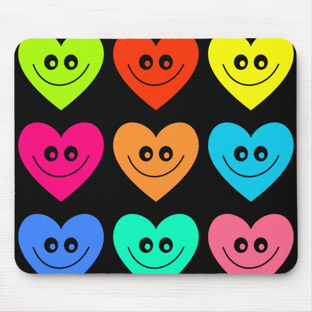 Colourful Heart Mouse Mat (Front)