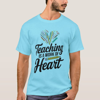 Colourful Heart of School Supplies T-Shirt