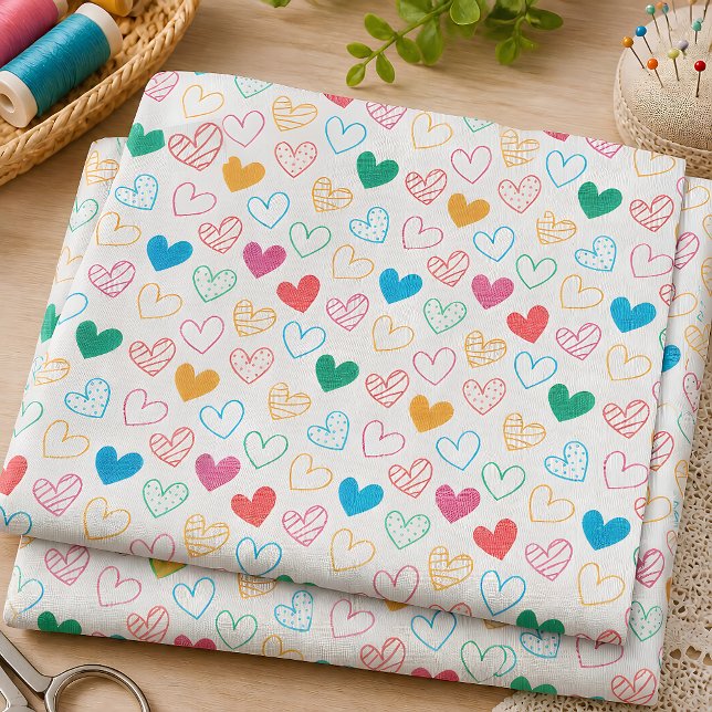 Colourful Heart Pattern Fabric (Creator Uploaded)