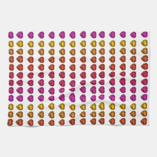 Colourful Heart Pattern – Fun & Playful Design Tea Towel