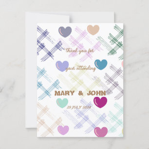 Colourful Heart Pattern Modern Postcard