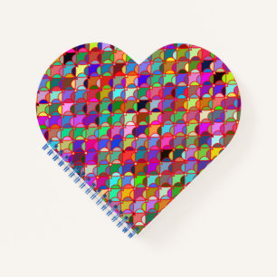 Colourful Heart Pattern Notebook