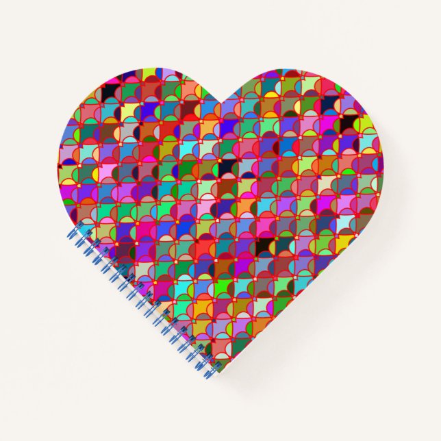 Colourful Heart Pattern Notebook (Front)
