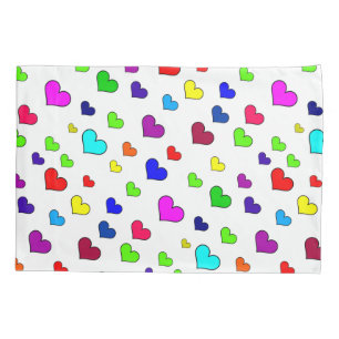Colourful Heart Pattern Pillowcase