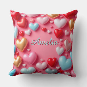 💖 Colourful Heart Pattern Room Decor Gift Idea 💖 Cushion
