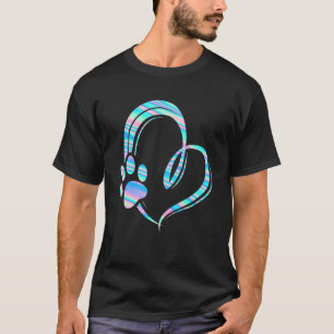 Colourful Heart Paw Dog T-Shirt