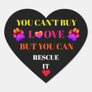 Colourful Heart Paw Prints with Words Stickers