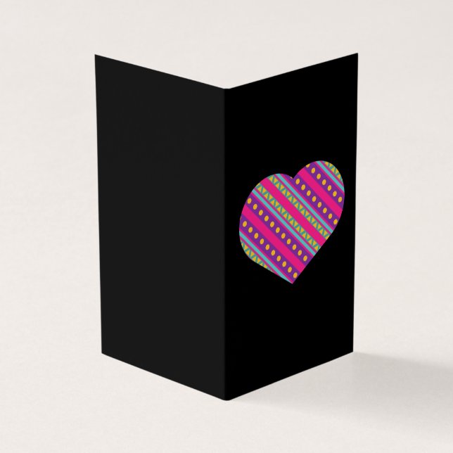 Colourful Heart Platonic Valentine Notecard 25pk (Outside)